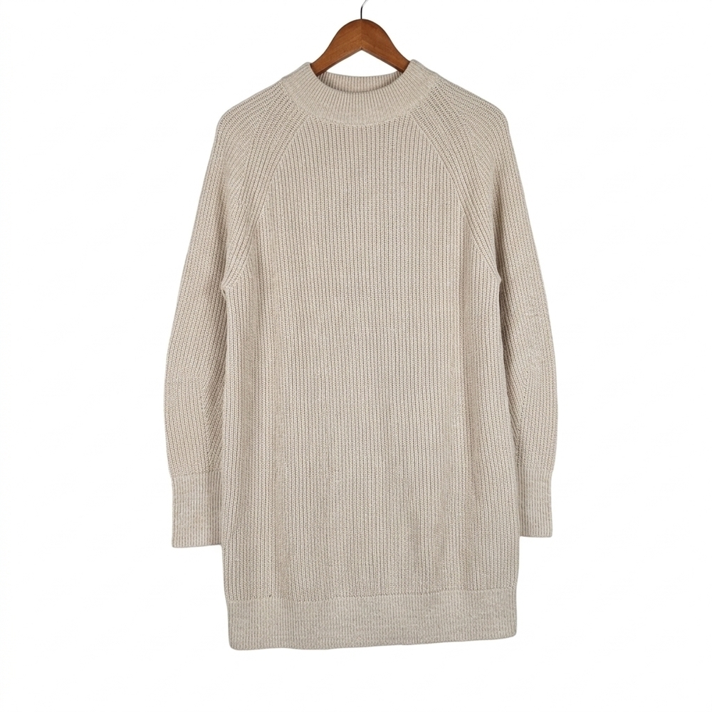 COS Cream Ribbed V-Neck Button-Front Cardigan Jacket Size S - Picture 2 of 9